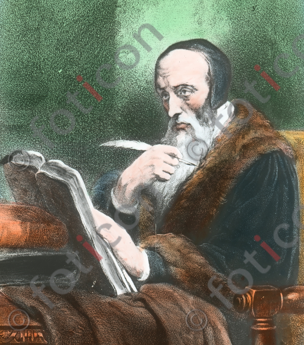 Porträt von Johannes Calvin | Portrait of John Calvin - Foto foticon-simon-150-040.jpg | foticon.de - Bilddatenbank für Motive aus Geschichte und Kultur
